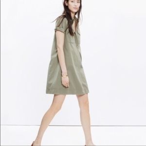 Madewell olive shirtdress